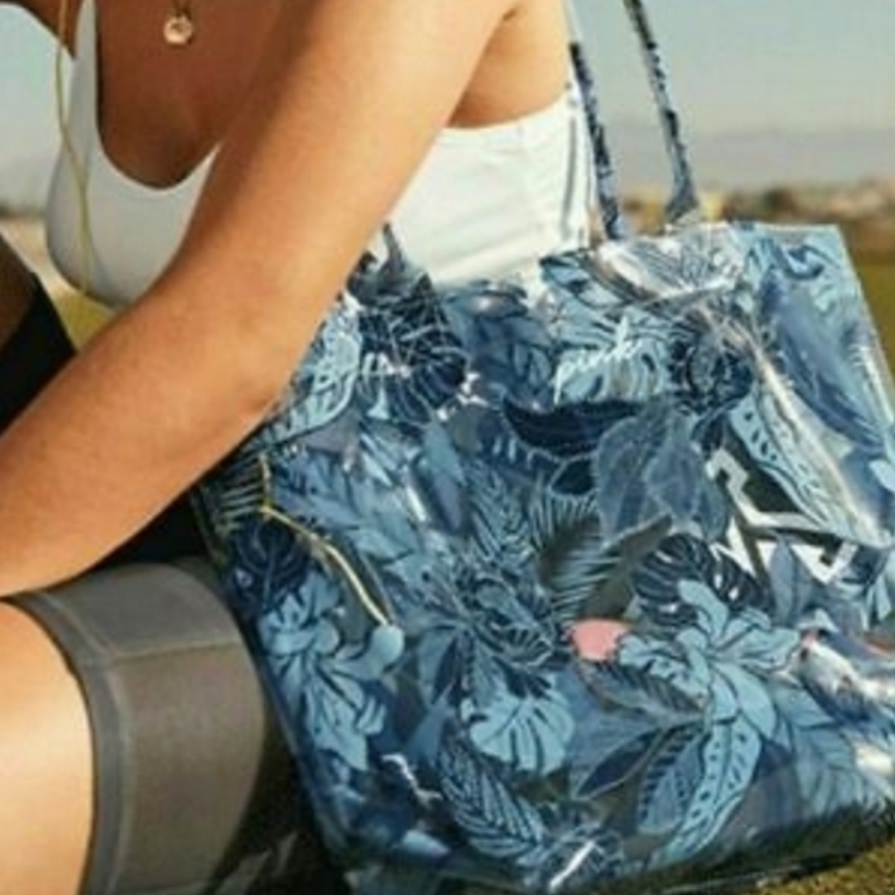 NWT PINK Victoria's Secret Tropical Clear Tote Bag